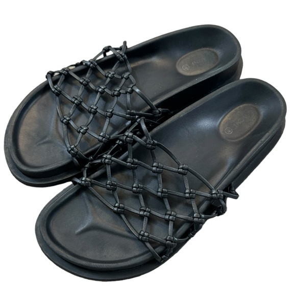 St. Agni Macrame Gio Slide Sandals - Black 40 - Picture 6 of 9